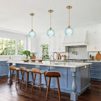 8" Blue Twisted Clear Glass Pendant Light Modern Kitchen Dining Room - product image 9 | Zenvolit