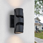 2-Light Black Outdoor Wall Sconce IP54 Up Down Light Patio Garage - product image 1 | Zenvolit