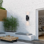 2-Light Black Outdoor Wall Sconce IP54 Up Down Light Patio Garage - product image 4 | Zenvolit