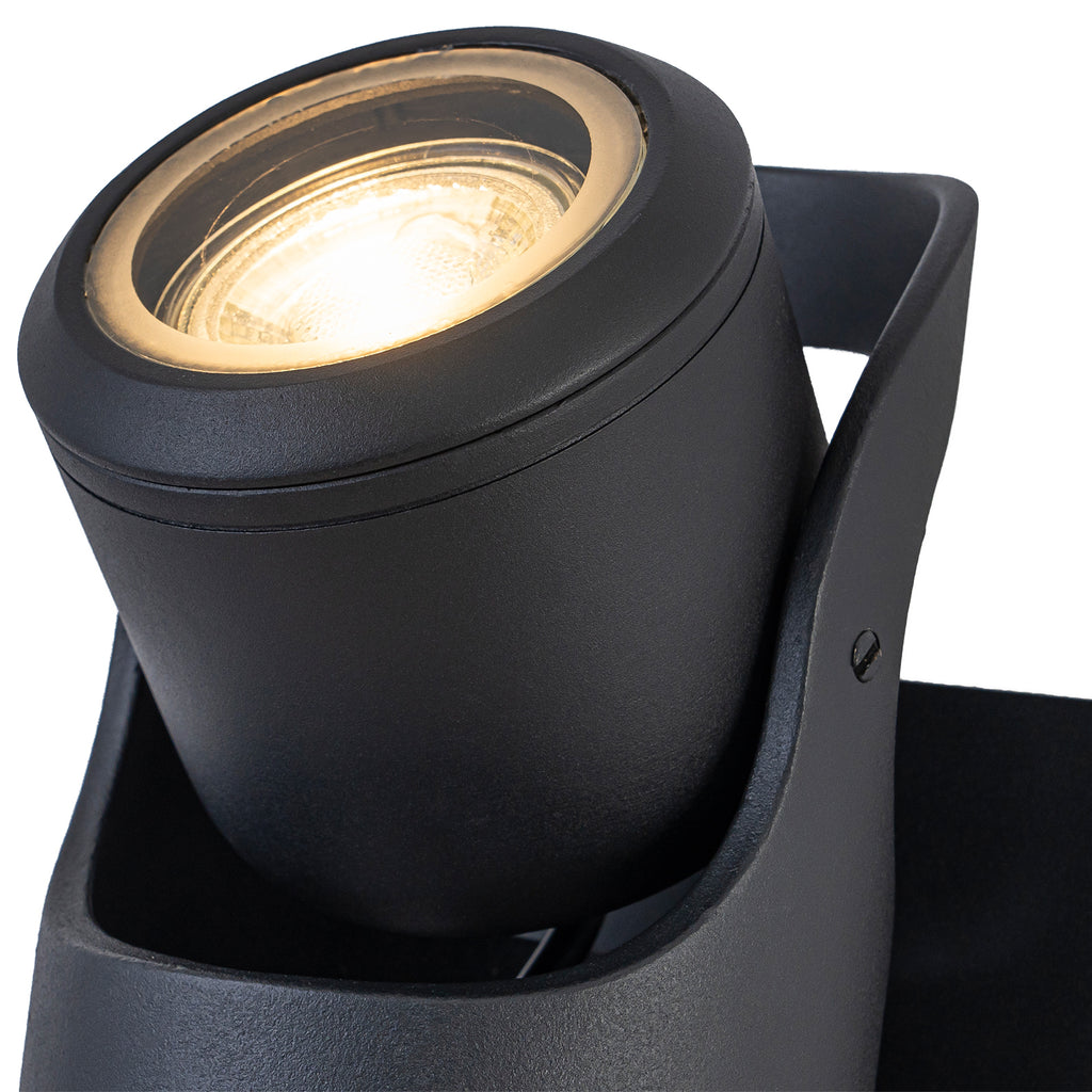 2-Light Black Outdoor Wall Sconce IP54 Up Down Light Patio Garage - product image 13 | Zenvolit
