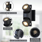 2-Light Black Outdoor Wall Sconce IP54 Up Down Light Patio Garage - product image 16 | Zenvolit