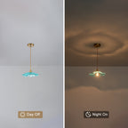 11" Flower-Shaped Blue Glass Pendant Light Modern Kitchen Dining Room - product image 8 | Zenvolit