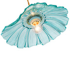 11" Flower-Shaped Blue Glass Pendant Light Modern Kitchen Dining Room - product image 9 | Zenvolit