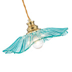 11" Flower-Shaped Blue Glass Pendant Light Modern Kitchen Dining Room - product image 11 | Zenvolit