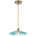 11" Flower-Shaped Blue Glass Pendant Light Modern Kitchen Dining Room - product image 17 | Zenvolit