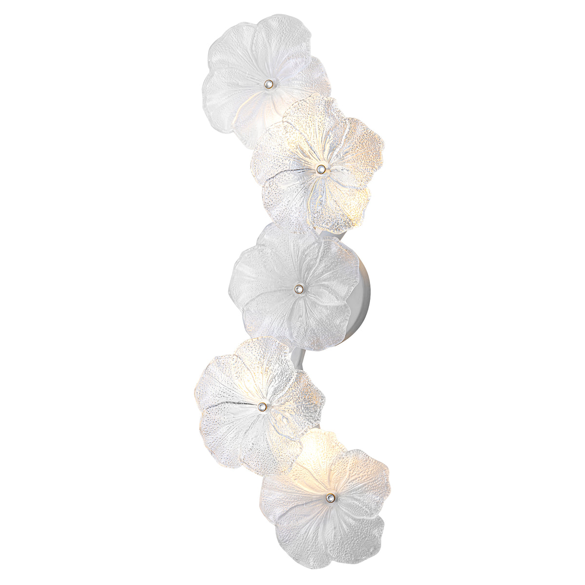 Modern Elegant Clear and Frosted Bubble Glass Flower Petal Wall Sconce - product image 15 | Zenvolit