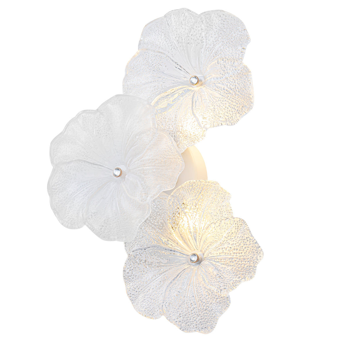 Modern Elegant Clear and Frosted Bubble Glass Flower Petal Wall Sconce - product image 13 | Zenvolit