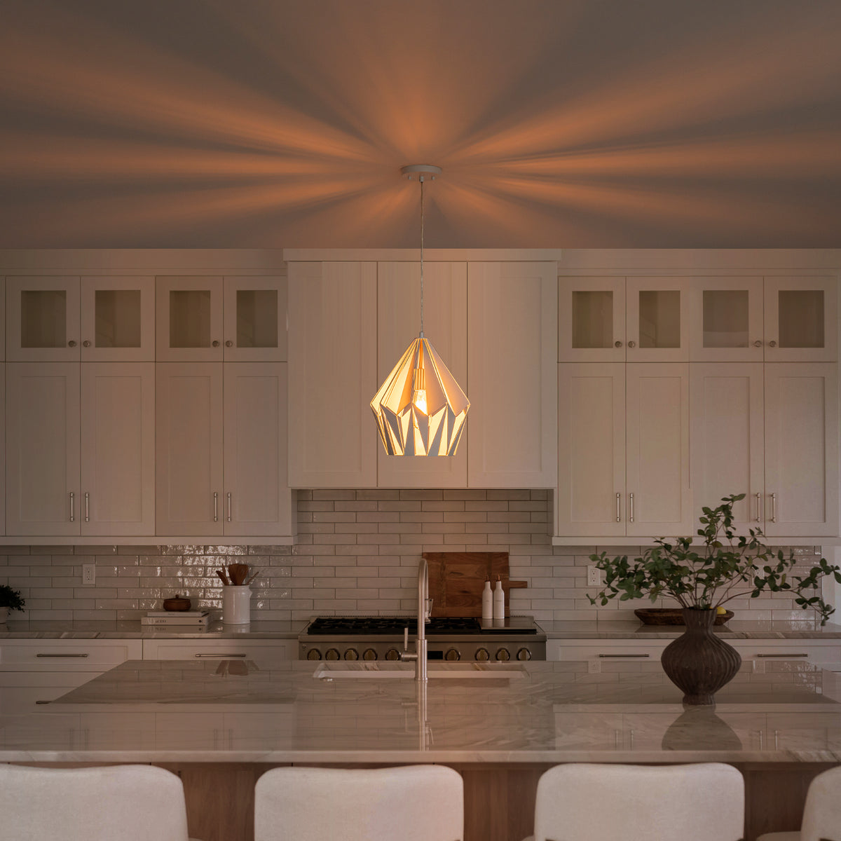 Industrial Geometric Metal Pendant Light Hanging Kitchen Fixture