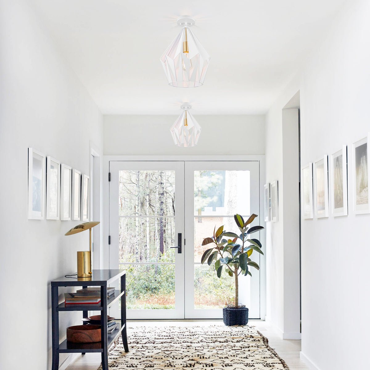 Industrial Geometric Metal Pendant Light Hanging Kitchen Fixture