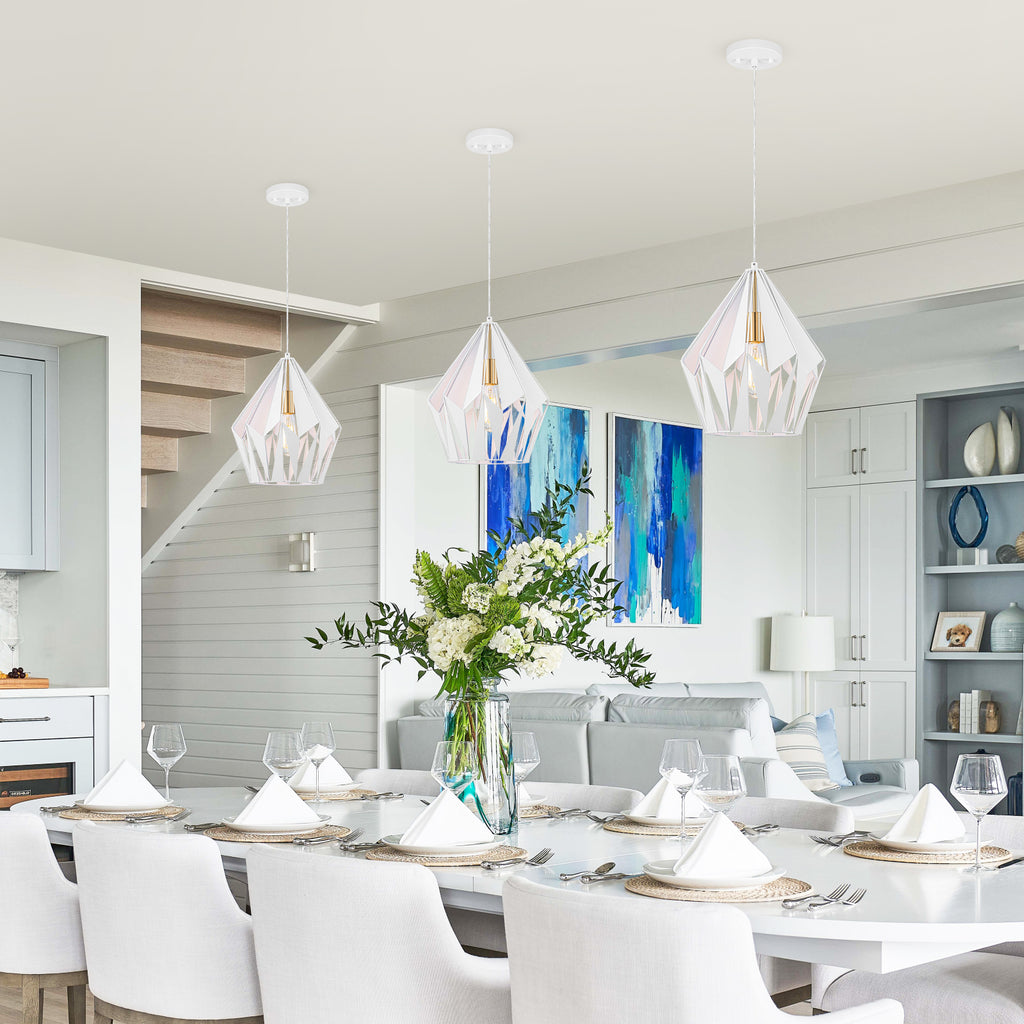 Industrial Geometric Metal Pendant Light Hanging Kitchen Fixture