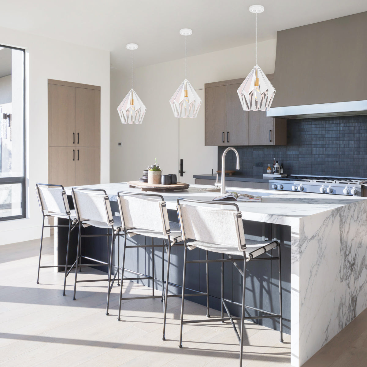 Industrial Geometric Metal Pendant Light Hanging Kitchen Fixture