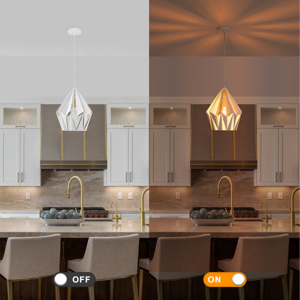 Industrial Geometric Metal Pendant Light Hanging Kitchen Fixture