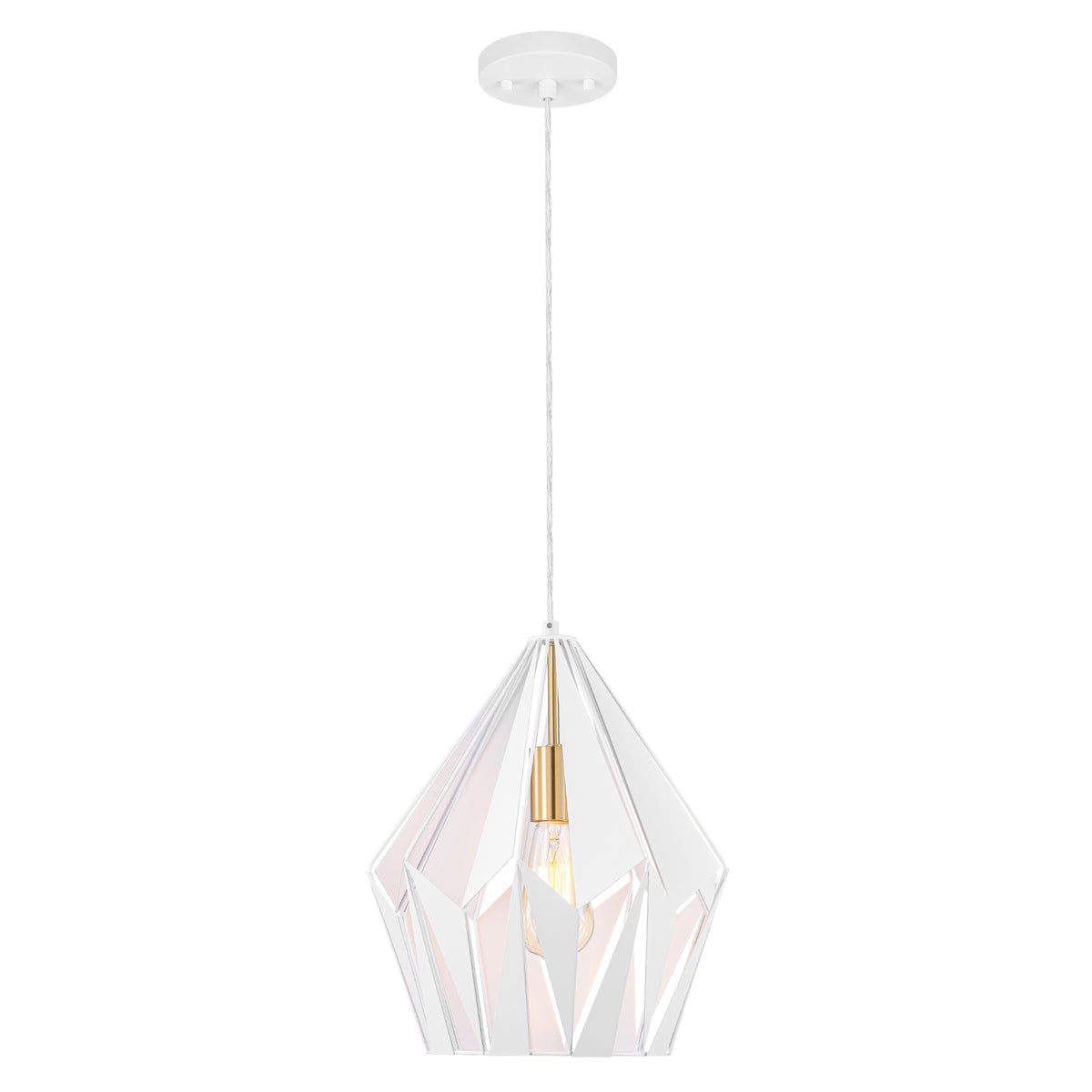 Industrial Geometric Metal Pendant Light Hanging Kitchen Fixture