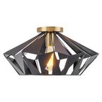 17.32 inch 1 Light Industrial Geometric Black Metal Flush Mount Ceiling Light with E26 Socket - product image 6 | Zenvolit