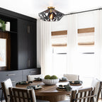 17.32 inch 1 Light Industrial Geometric Black Metal Flush Mount Ceiling Light with E26 Socket - product image 13 | Zenvolit
