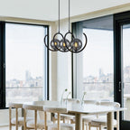 Modern 3-Light Black Spiral Pendant Light with Smoky Gray Glass Shades - product image 4 | Zenvolit