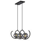 Modern 3-Light Black Spiral Pendant Light with Smoky Gray Glass Shades - product image 11 | Zenvolit