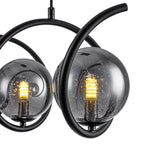 Modern 3-Light Black Spiral Pendant Light with Smoky Gray Glass Shades - product image 15 | Zenvolit