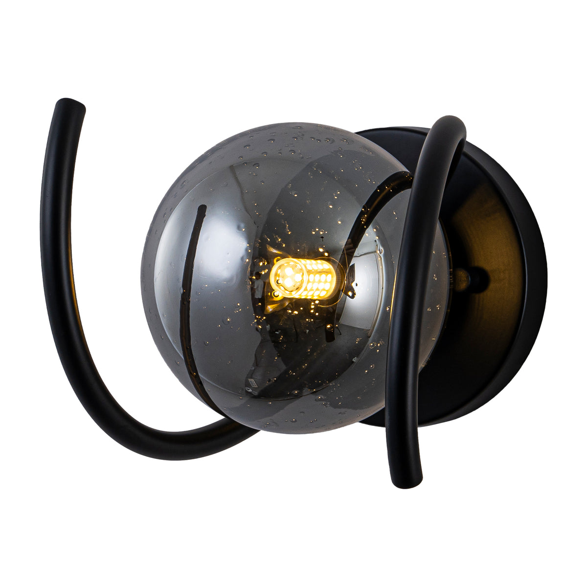 Modern Spiral Globe Vanity Lights with Smoky Gray Seeded Glass Shades - product image 11 | Zenvolit