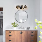 Modern Spiral Globe Vanity Lights with Smoky Gray Seeded Glass Shades - product image 5 | Zenvolit