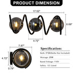 Modern Spiral Globe Vanity Lights with Smoky Gray Seeded Glass Shades - product image 7 | Zenvolit
