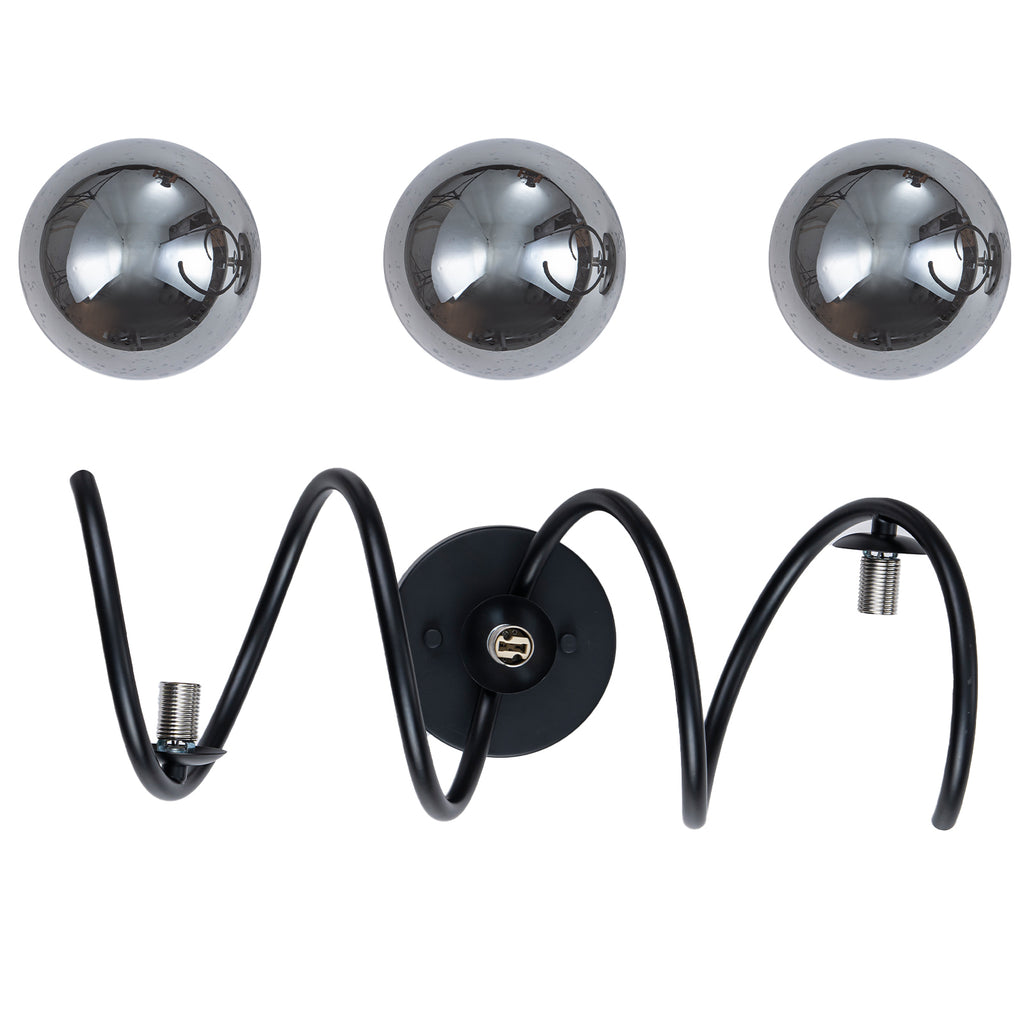 Modern Spiral Globe Vanity Lights with Smoky Gray Seeded Glass Shades - product image 13 | Zenvolit