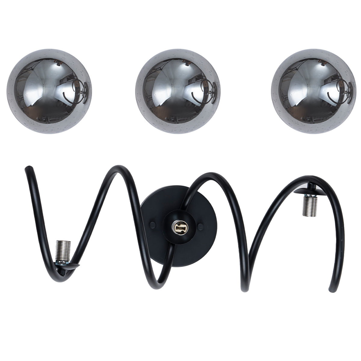 Modern Spiral Globe Vanity Lights with Smoky Gray Seeded Glass Shades - product image 13 | Zenvolit
