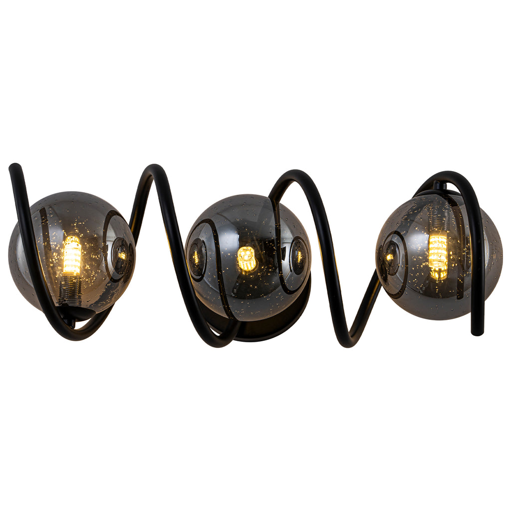 Modern Spiral Globe Vanity Lights with Smoky Gray Seeded Glass Shades - product image 16 | Zenvolit