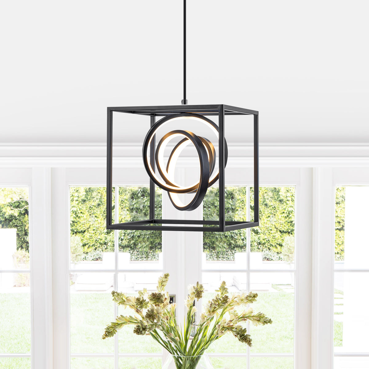 Modern Square LED Pendant Light Dimmable Adjustable Hanging Fixture - product image 4 | Zenvolit