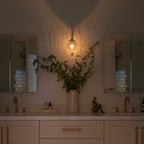 Modern Matte Black Metal Wall Sconce Round Clear Cracked Glass Shade - product image 12 | Zenvolit
