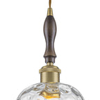 Modern 1-Light Brass Pendant Hammered Glass Shade Kitchen Lighting - product image 4 | Zenvolit