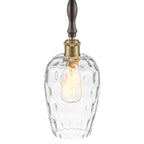 Modern 1-Light Brass Pendant Hammered Glass Shade Kitchen Lighting - product image 5 | Zenvolit