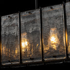 5-Light Matte Black Linear Chandelier Clear Textured Glass Shades - product image 10 | Zenvolit