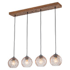 36.61 inch 4-Light Vintage Wood Pendant Lights with Amber Glass Shades - product image 11 | Zenvolit
