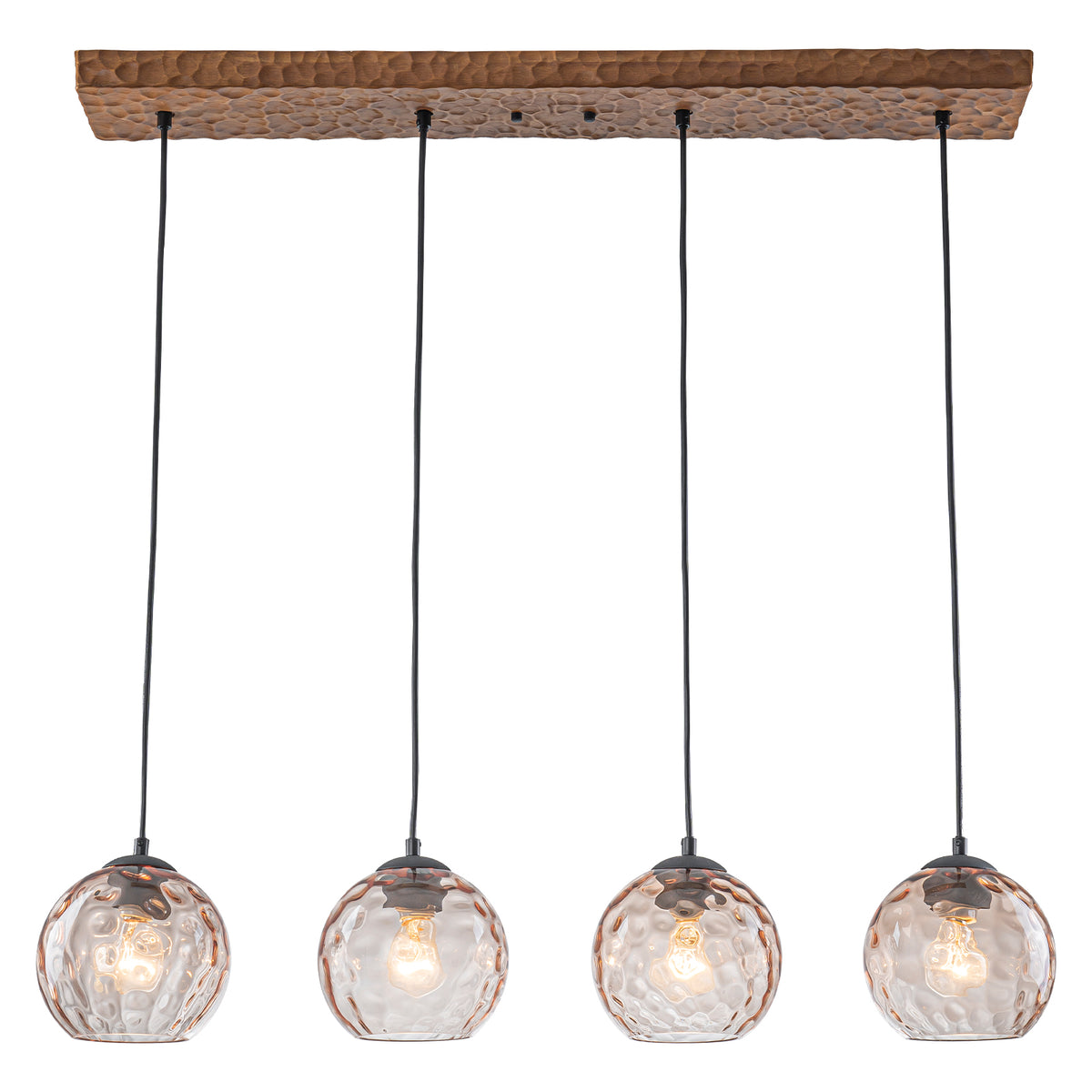 36.61 inch 4-Light Vintage Wood Pendant Lights with Amber Glass Shades - product image 16 | Zenvolit