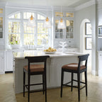 Kitchen Linear Island Pendant Light with Textured Clear Glass Shades