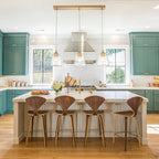 Kitchen Linear Island Pendant Light with Textured Clear Glass Shades