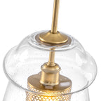 Modern Gold Kitchen Island Pendant Light with Clear Seeded Glass Shade - product image 5 | Zenvolit