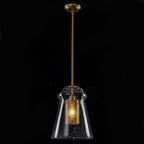 Modern Gold Kitchen Island Pendant Light with Clear Seeded Glass Shade - product image 6 | Zenvolit