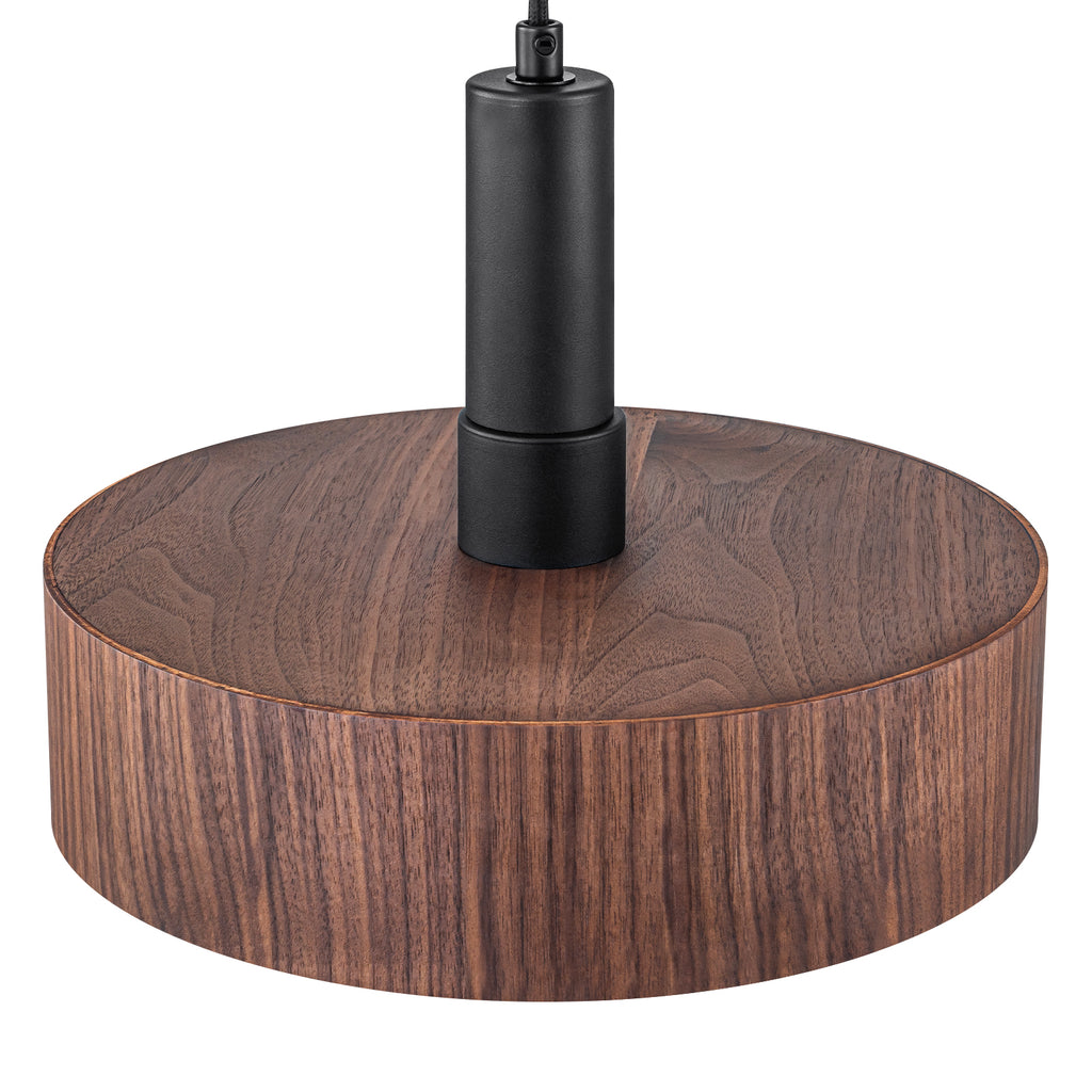 Modern Matte Black Pendant Light with Wood Shade Kitchen Fixture - product image 6 | Zenvolit