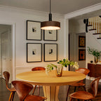 Modern Matte Black Pendant Light with Wood Shade Kitchen Fixture - product image 7 | Zenvolit