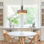 Modern Matte Black Pendant Light with Wood Shade Kitchen Fixture - product image 8 | Zenvolit