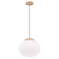 Modern Wood Pendant Light with White Glass Shade Kitchen Fixture - product image 2 | Zenvolit
