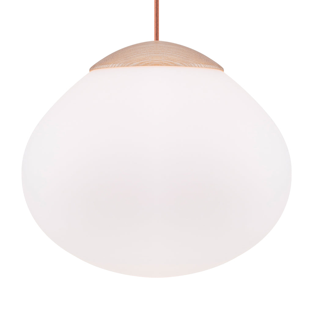 Modern Wood Pendant Light with White Glass Shade Kitchen Fixture - product image 3 | Zenvolit