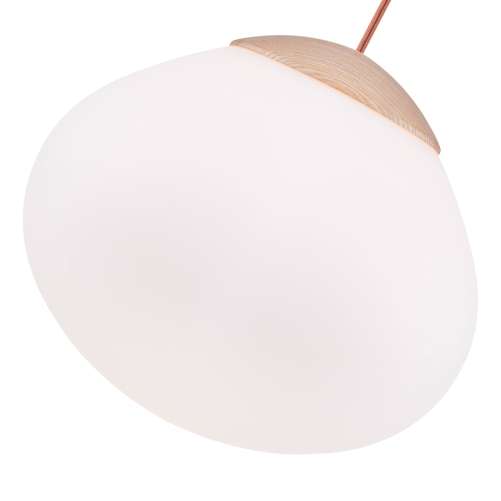 Modern Wood Pendant Light with White Glass Shade Kitchen Fixture - product image 4 | Zenvolit