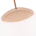 Modern Wood Pendant Light with White Glass Shade Kitchen Fixture - product image 5 | Zenvolit