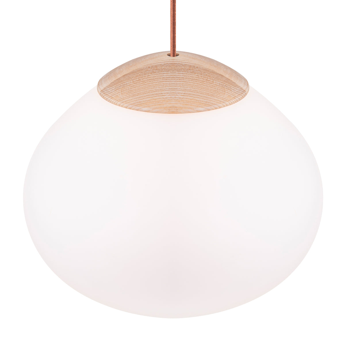 Modern Wood Pendant Light with White Glass Shade Kitchen Fixture - product image 6 | Zenvolit