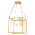 4-Light Gold Lantern Pendant Chandelier with Clear Glass Panels - product image 7 | Zenvolit