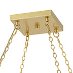 4-Light Gold Lantern Pendant Chandelier with Clear Glass Panels - product image 11 | Zenvolit