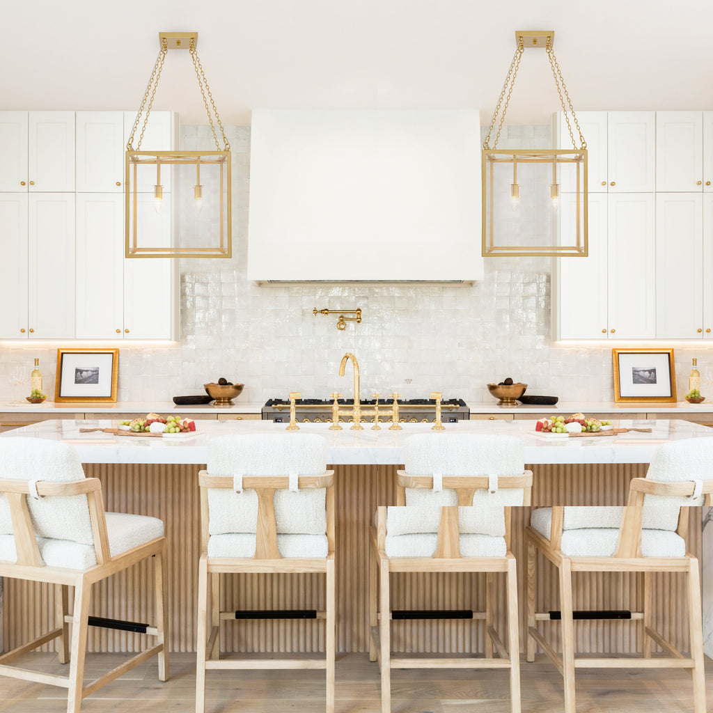 4-Light Gold Lantern Pendant Chandelier with Clear Glass Panels - product image 16 | Zenvolit